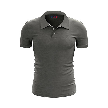 %100 Pamuk Polo T-Shirt IMPERO ANTRASİT MELANJ