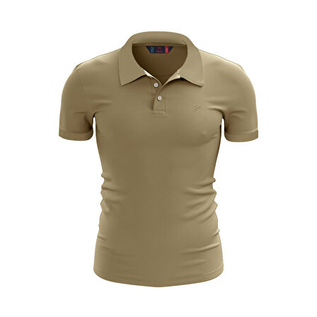 %100 Pamuk Polo T-Shirt IMPERO BEJ