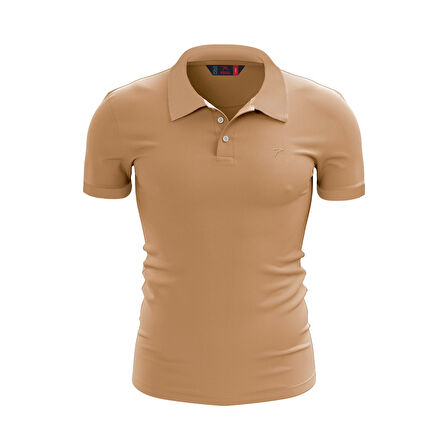 %100 Pamuk Polo T-Shirt IMPERO BEJ
