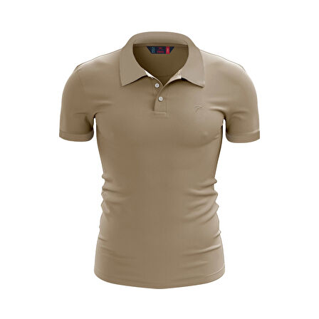 %100 Pamuk Polo T-Shirt IMPERO BEJ