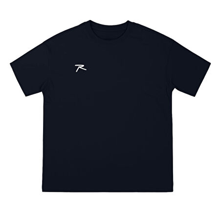 %100 Pamuk Oversize Basic T-Shirt LATUS LACİVERT