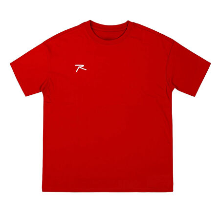 %100 Pamuk Oversize Basic T-Shirt LATUS KIRMIZI