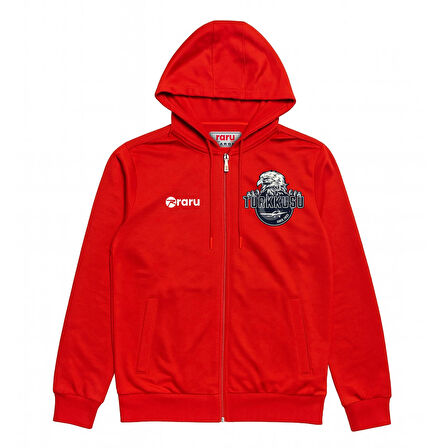 Kapüşonlu Tam Fermuarlı Sweatshirt LIBERTER KIRMIZI