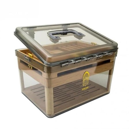 Lubinski Plexi -Sedir Şeffaf Puro Kutusu Humidor 100s