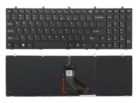 Clevo, Monster A5 V1.1, W370, W670 Notebook Klavyesi (Siyah TR) Işıklı / KL0892LD