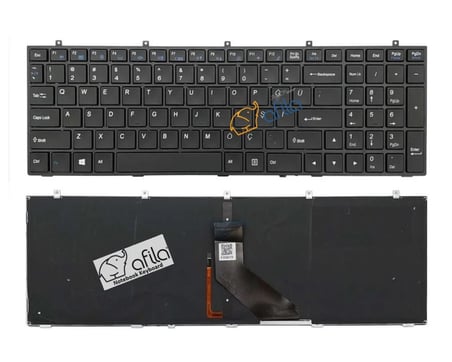 Clevo, Monster A5 V1.1, W370, W670 Notebook Klavyesi (Siyah TR) Işıklı / KL0892LD