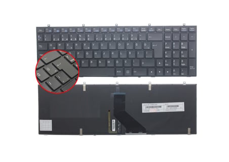 Clevo, Monster A5 V1.1, W370, W670 Notebook Klavyesi (Siyah TR) Işıklı / KL0892LD