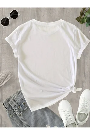 Unisex Sıralı Kalpler Baskılı Tasarım Tshirt