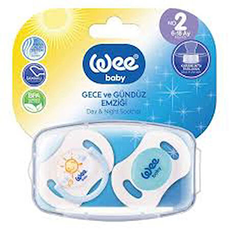 Wee Baby 2'li Gece/Gündüz Damaklı Emzik 0-6 Ay