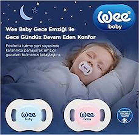 Wee Baby 2'li Gece/Gündüz Damaklı Emzik 0-6 Ay