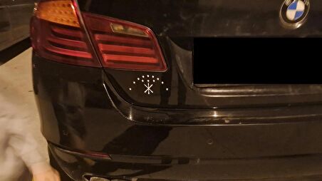 2 Adet 14cm Ufak Boy Adige Çerkez Bayrak Sembolü Beyaz Renk