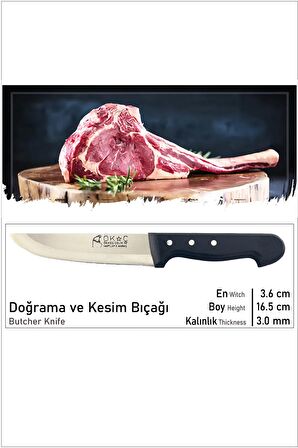 Perçinli Plastik Kasap Bıçağı No.2