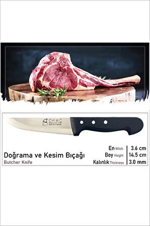 Perçinli Plastik Kasap Bıçağı No.1