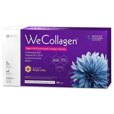 Wecollagen 90 Tablet, Hyaluronic Acid, Biotin, Collagen, Kolajen