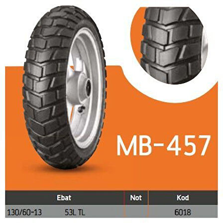 Anlas 130/60-13 MB457 53L TL Scooter Lastiği