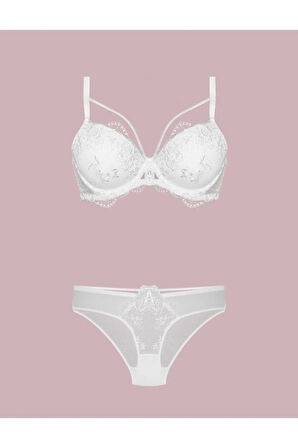 Dolgulu Sütyen Külot Takım - Kırmızı 4485