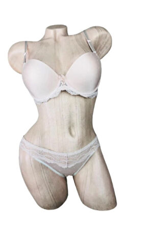 4438 Dolgulu Sütyen Takım - Pudra