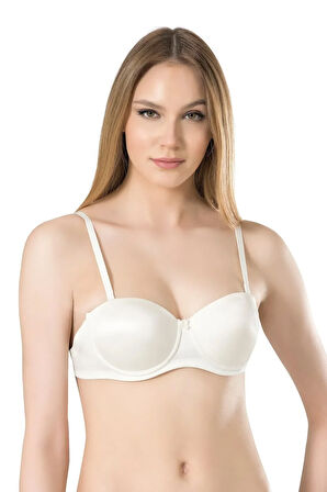 3021 Basic Sırtı Şeffaf Siyah Desteksiz Sütyen