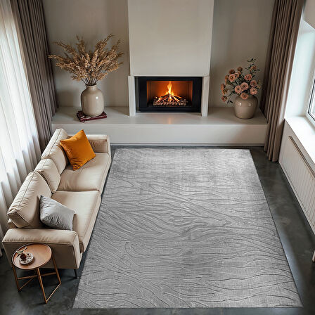 DİNARSU ALAÇATI PÜSKÜLLÜ PARÇA HALI 150X230 HEX GRİ