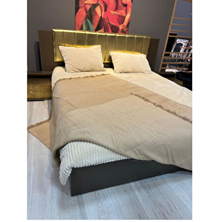Dolce Bonita Home Pamuklu Battaniye 150X200  Bej