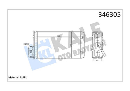 Psa Kalorıfer Radyatoru Peugeot 405 Ym Sri Xu9j2 (1,9 8v) P406 Behr Tipi 2,0 - Kale 346305