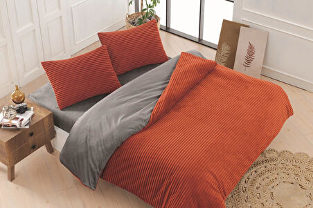 Merinos Eternity Fitilli 4 Parça Çift Kişilik Nevresim Takımı 200x220 Kiremit