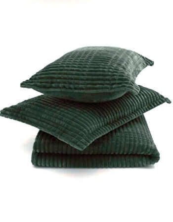 Merinos Modern Line 3 Parça Çift Kişilik Battaniye Seti Kutulu 220x240 Haki