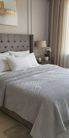 PADİŞAH EMBOSS ÇİFT KİŞİLİK BATTANİYE GRİ