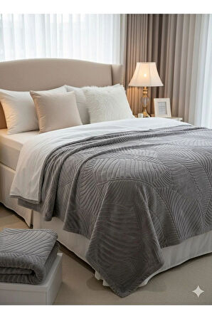 Merinos  Elegans Çift Kişilik Battaniye - Gri