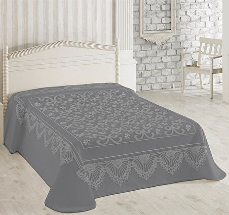 Merinos Pırıltı Embos Vizon Battaniye 220X240 Gri