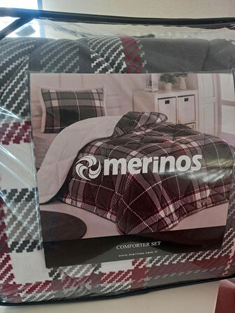 MERİNOS COMFORTER SET TEK KİŞİLİK ANNA GRİ