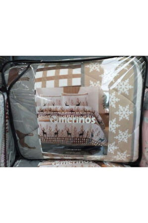 Merinos Comforter Tek Kişilik Yorgan Seti - Deer Bej