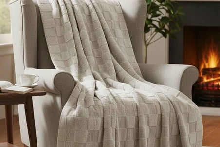 Merinos Fiona Stonecube Soft Battaniye 150X220 Bej