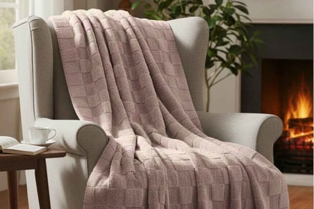 Merinos Fiona Stonecube Soft Battaniye 150X220 Pudra