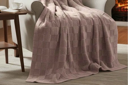 Merinos Fiona Stonecube Soft Battaniye 150X220 Pudra