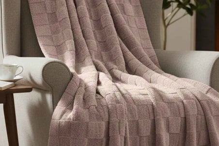 Merinos Fiona Stonecube Soft Battaniye 150X220 Pudra
