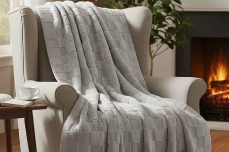 Merinos Fiona Stonecube Soft Battaniye 150X220 Gri