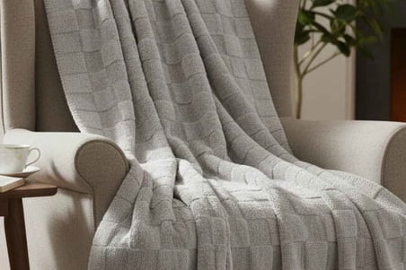 Merinos Fiona Stonecube Soft Battaniye 150X220 Gri