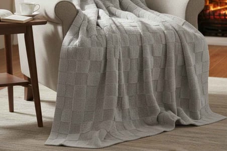 Merinos Fiona Stonecube Soft Battaniye 150X220 Gri