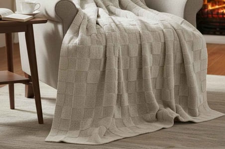 Merinos Fiona Stonecube Soft Battaniye 200X220 Bej