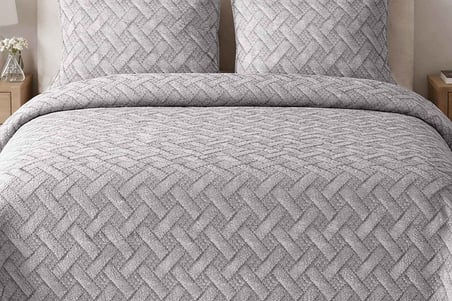Merinos Elegance Yatak Örtüsü Seti Çift Aleda Gri