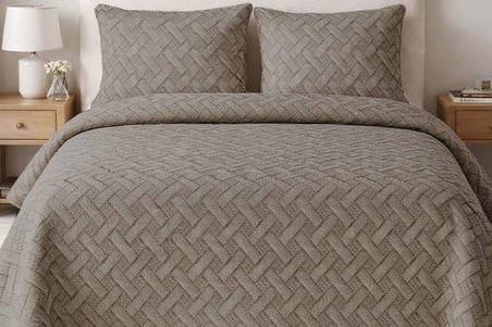 Merinos Elegance Yatak Örtüsü Seti Çift Aleda Vizon