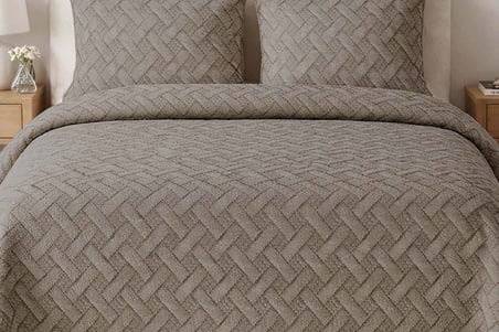 Merinos Elegance Yatak Örtüsü Seti Çift Aleda Vizon