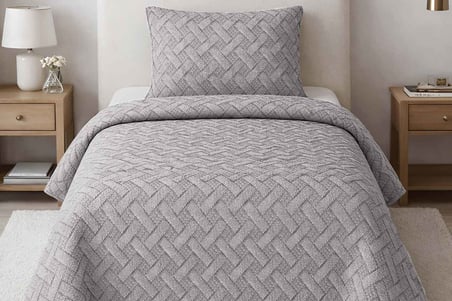 Merinos Elegance Yatak Örtüsü Seti Tek Kişilik Aleda Gri