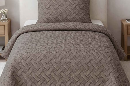 Merinos Elegance Yatak Örtüsü Seti Tek Kişilik Aleda Vizon