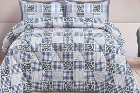Merinos Comforter Yorgan Seti 220X240 Parla Mavi