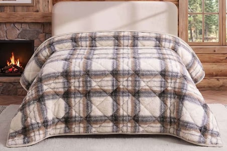 Merinos Loft Yorgan 195X215 Volante Gri