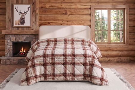 Merinos Loft Yorgan 195X215 Volante Kiremit