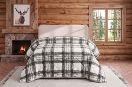 Merinos Loft Yorgan 195X215 Volante Antrasit