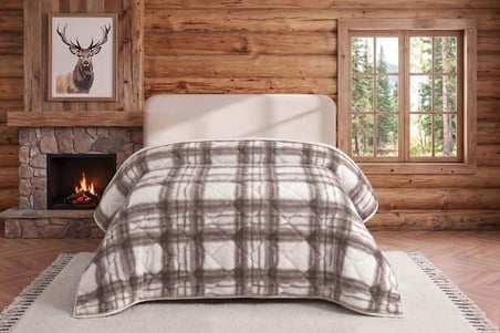 Merinos Loft Yorgan 195X215 Volante Kahve